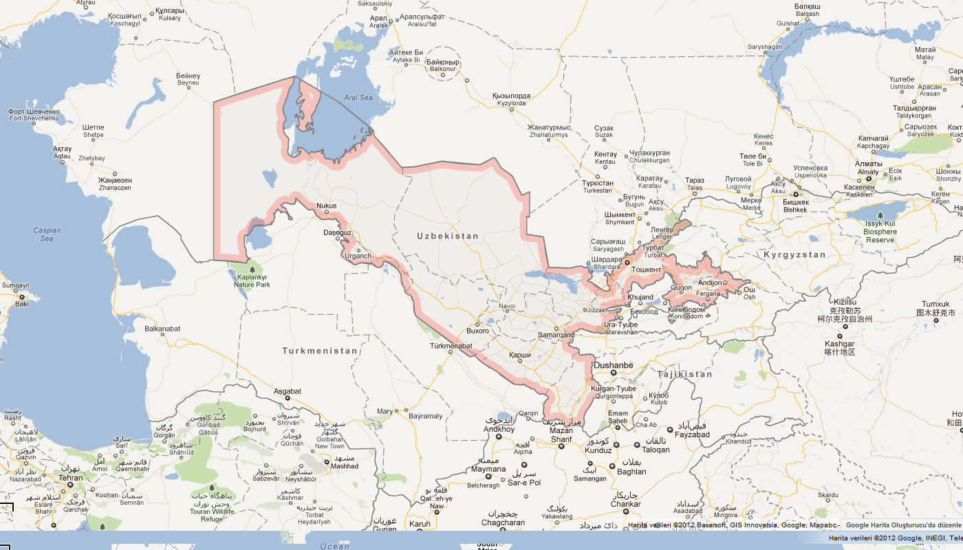 carte du Ouzbekistan